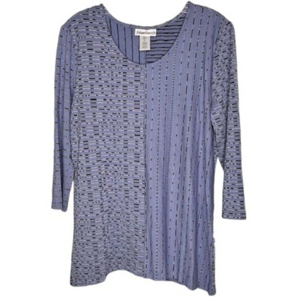 Magellan Outdoors Tops - Magellan's Comfy Travel Tunic 3/4 Sleeves - Lavender-Blue/Black - M